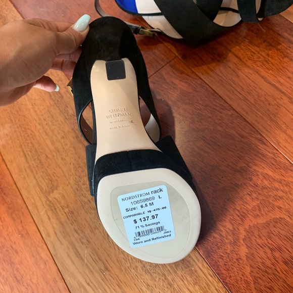 Stuart Weitzman Black strappy sandal heels - Picture 5 of 5